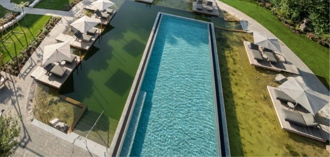 Außenpool von oben-Das Mühlbach-Bad Füssing-Niederbayern