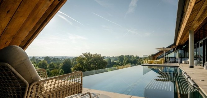 The Mühlbach-Bad Füssing-Lower Bavaria-view of the rooftop pool