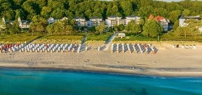 The Grand Hotel Binz on the island of Rügen seen from the sea