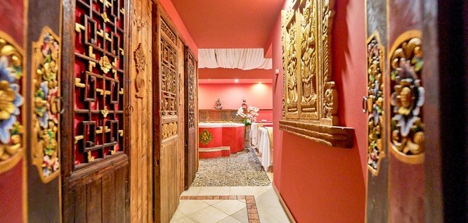 A detail of the Thai Bali Spa at Grand Hotel Binz on the Baltic Island of Rügen