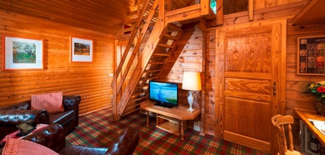 Wohnbereich-im-Hütten-Appartment - Wellnesshotel Seeschlößchen | Privat-SPA & Naturresort – Niederlausitz/Brandenburg